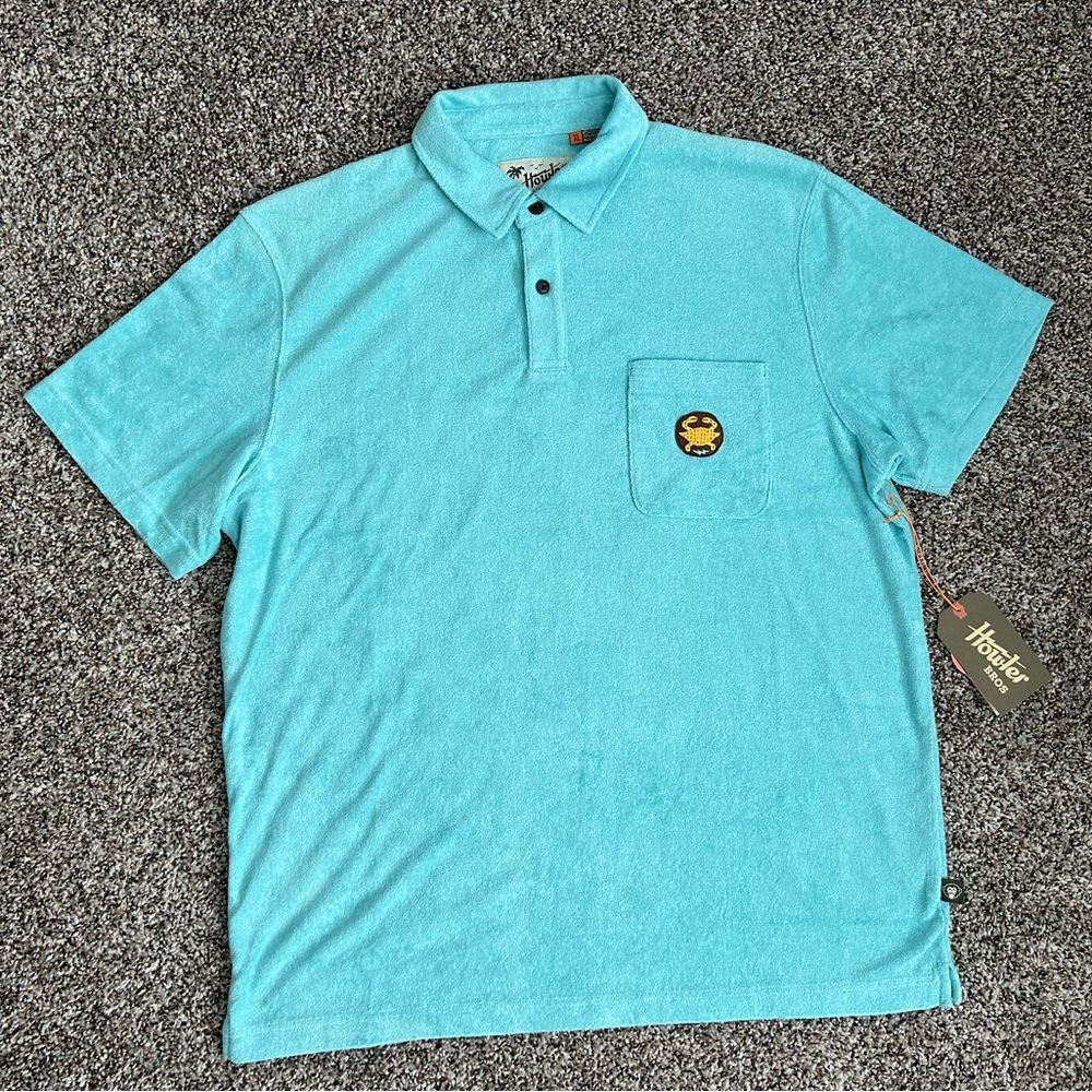 NWT — Howler Bros Plusherman Terry Polo — Nile Blue — Size: XL